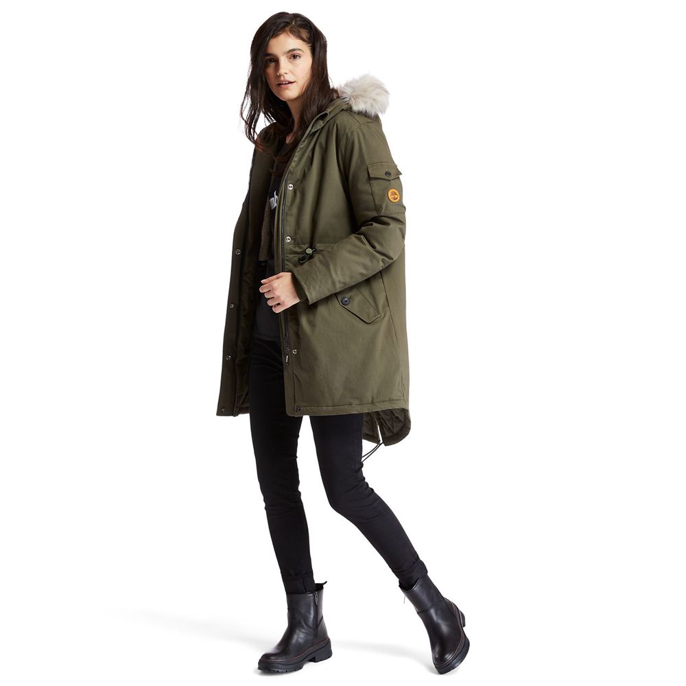 Parka Timberland Argentina Mujer - Mt Kelsey Fleece-Lined Parka - Verde Oliva - QPKZJW-967